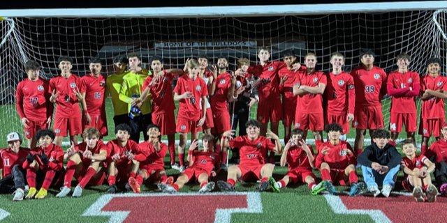 Brighton High School's soccer team poses for a group picture. The Bulldogs qualified for the state 5A tournament for the first time since 2014 this year.